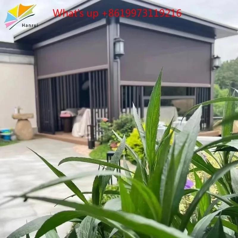 

2026 Customized Size Automatic Outdoor Window Motorized Waterproof Blackout Outside Zip Screens Blinds for Balcony Patio