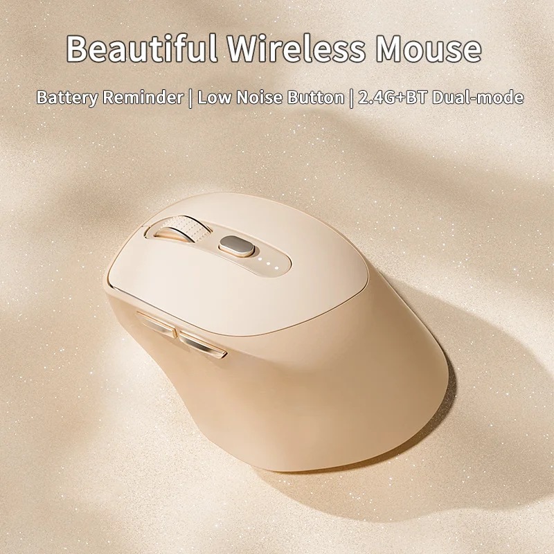 

Beautiful Wireless Dual-mode Mouse Rechargeable Power Reminder Low Noise Button Widely Compatible Compatible Windows IOS Mause