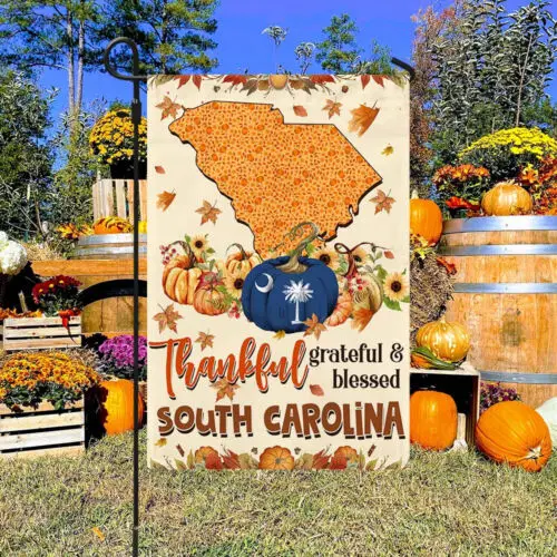 Thanksgiving South Carolina Flag Thankful Grateful Garden Flag - House Flag AAL HHM WZZ yyi