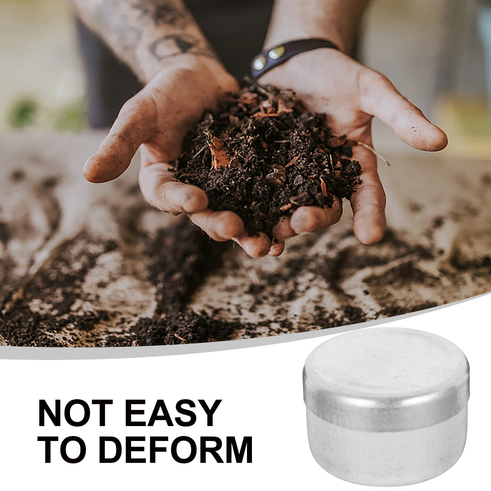 4pcs Sampling Boxes Soil Containers Metal Storage Jars Aluminum Sample Pots Lids Lab Field Weighing Holders Round Design