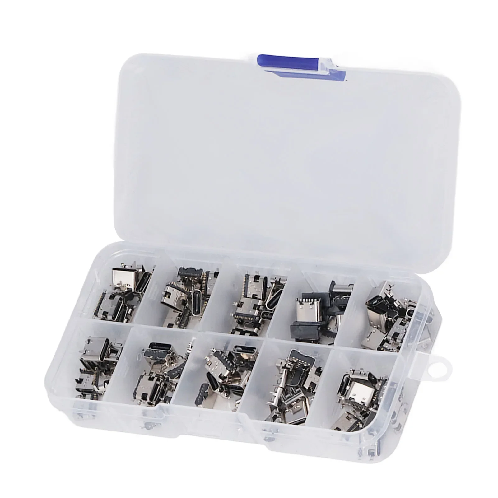 100Pcs TYPE C USB Female Plug Connector Jack Solder Repair Replacement Adapter Assortment Set