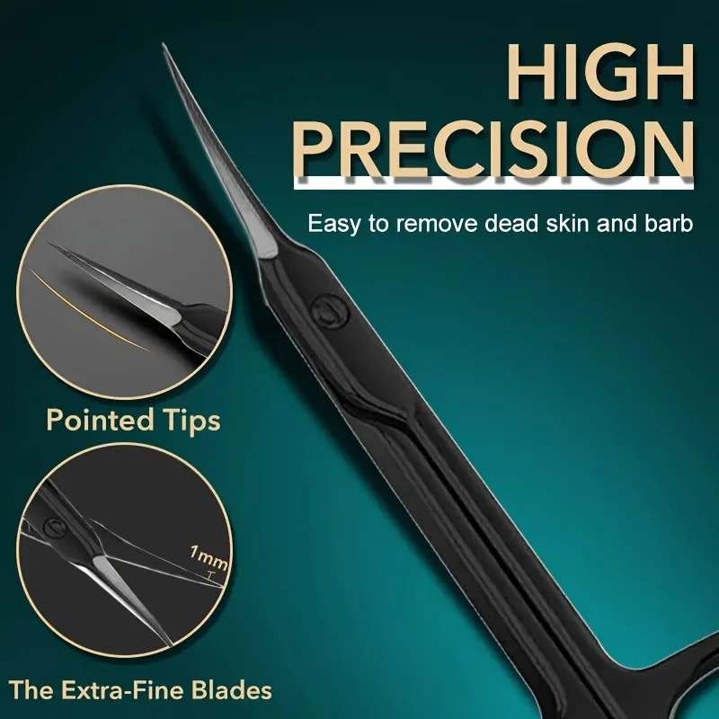 Curved Scissors  Multi-Purpose Stainless Steel Non-Slip Grip Scent-Free Shar Beauty Tool for Eyebrows Nails and Makeup Care