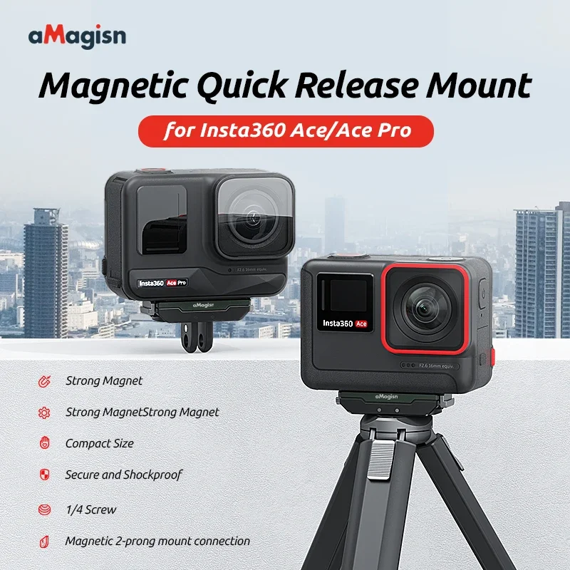 1pcs aMagisn Metal Magnetic Quick Release base Adapter Mount portability Sports Camera Accessory for Insta360 Ace Pro/AcePro2