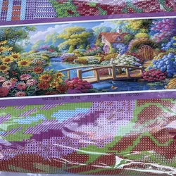 9ct 230x100cm Lake House Embroidery DIY Chinese Style Printed Kits Cross Stitch Needlework Set Home Decor Crafts