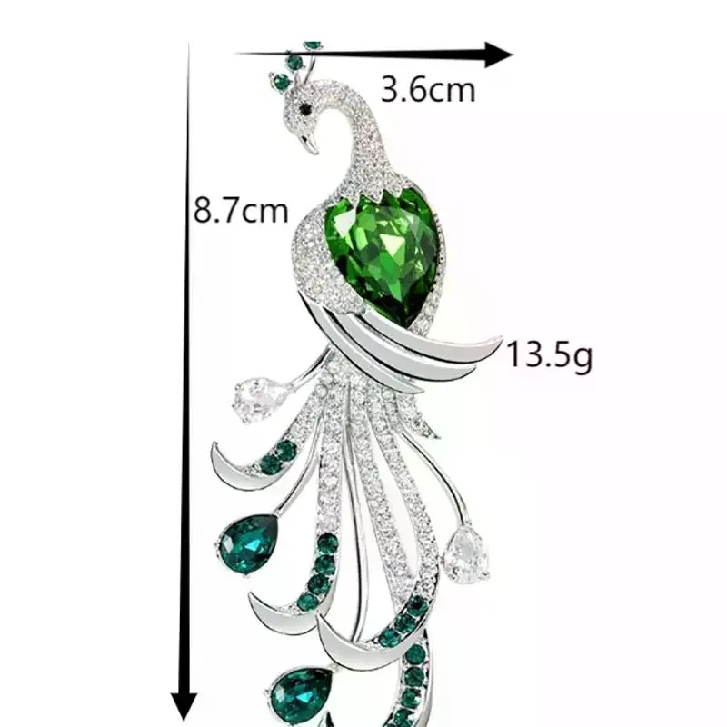 1Pcs Exquisite Peacock Rhinestone Brooch For Women Clothing Coat Accessories Gifts