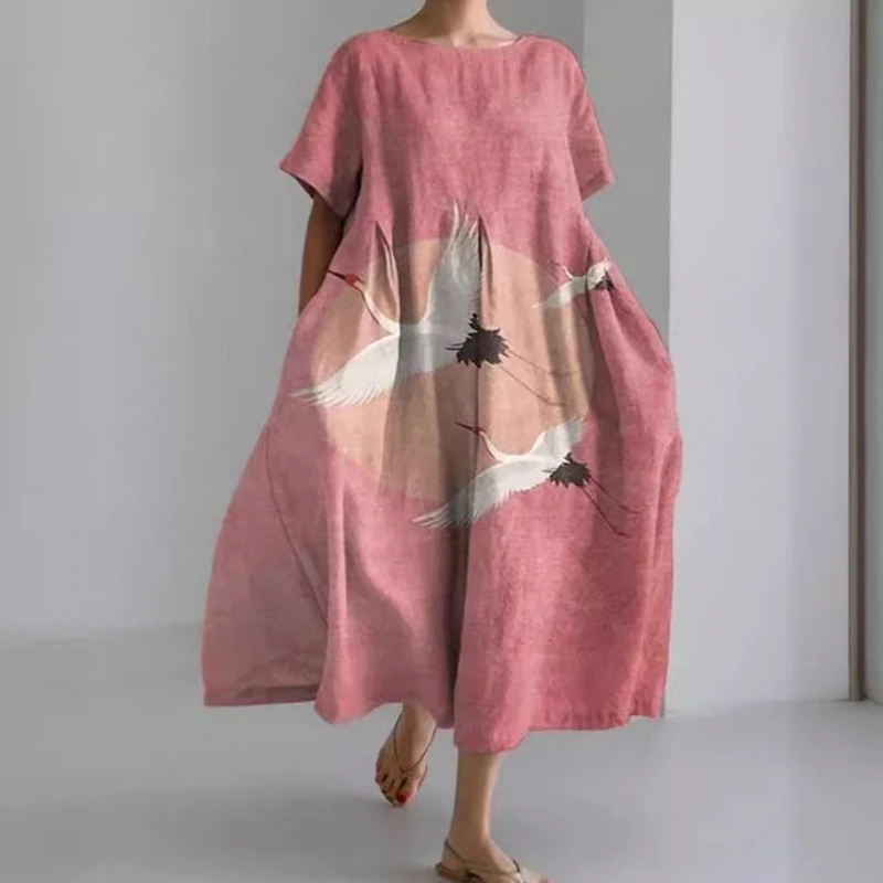 Été femmes robe à manches courtes 2025 mode décontracté imprimé fleuri fête robe d'été plage Mini robes Sexy dames t-shirt robe