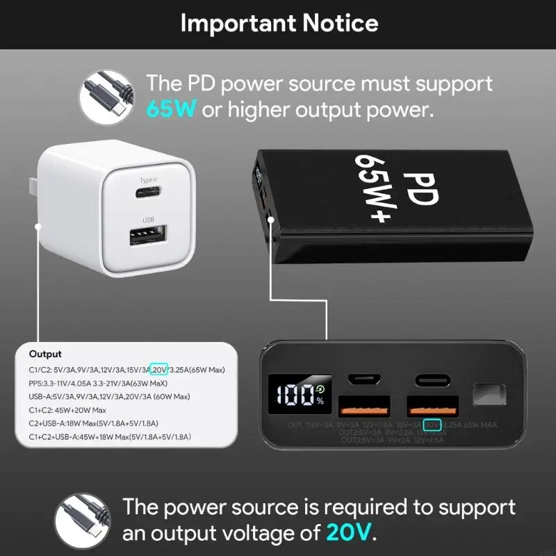 J1HC 2/3/5m Panjang Berganda USB Tipe C ke DC5521 Kabel Adapter Daya Untuk Kabel Adaptor Daya Portabel Tahan Air Satelit
