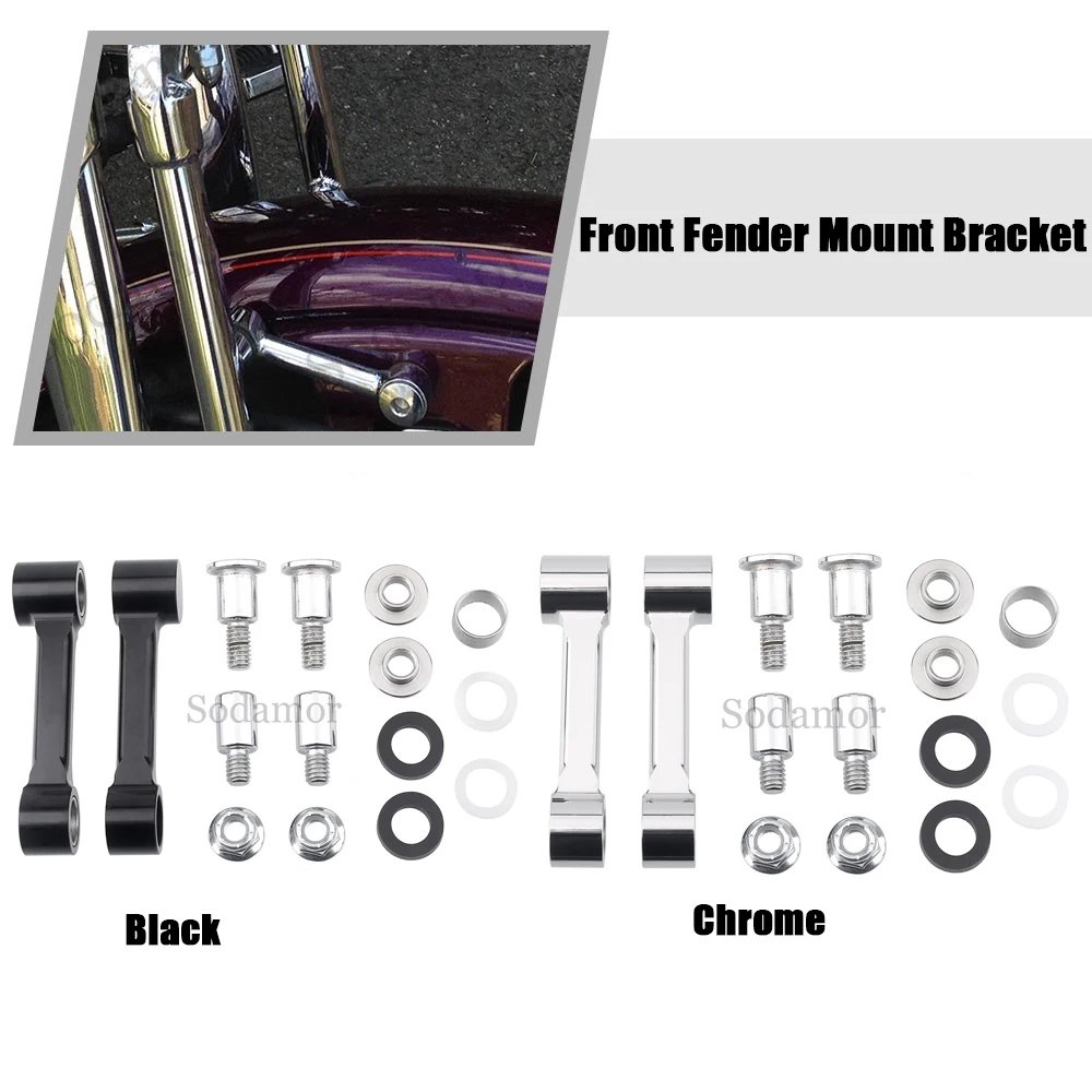 For Harley Davidson 1993-2006 Softail Springer Fxsts w/ Fork'S Original Component Black Motorcycle Front Fender Mount Bracket