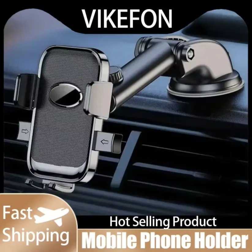 

360 ° Вращающийся автомобильный держатель для телефона, универсальный автомобильный кронштейн с длинной ручкой, автомобильное крепление для вентиляционного отверстия на приборной панели для iPhone 16, 15, 14, 13, 12, Samsung