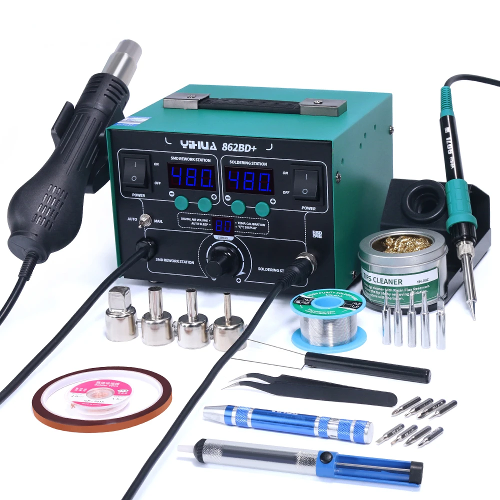 

YIHUA 862BD+ Hot Air Gun Soldering Station 720W High Power With Imported Heater Used For Mobile Phone Welding Repair Tool