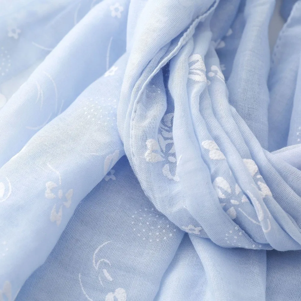

Retro Foulard Hijab Elegant Thin Sunscreen Shawl 180*90Cm Floral Embroidery Shawls Wraps Spring Summer Autumn for Women