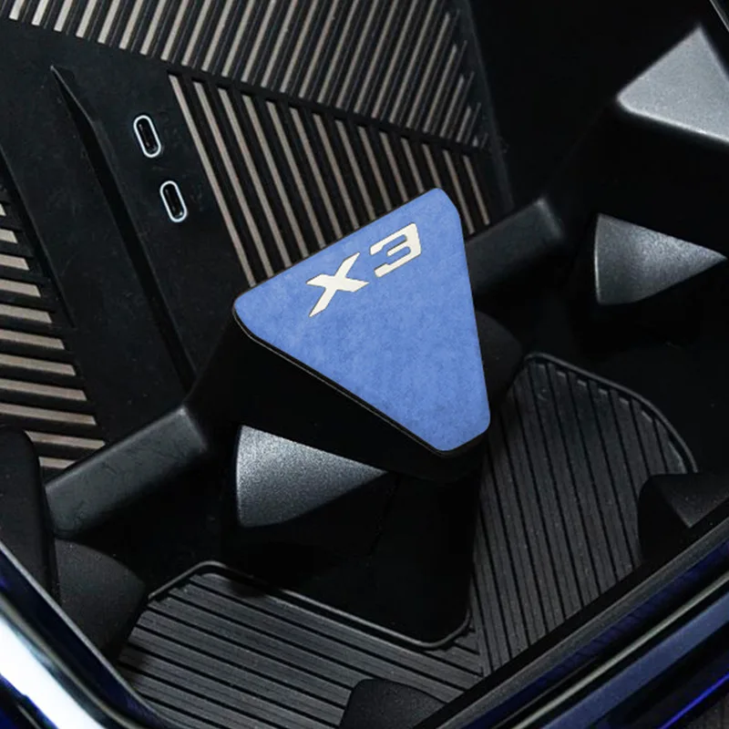 Fit for BMW X3 G48 G45 2025 2026 Ultra Thin Suede Sticker Central Control Triangle Metal Protection Mat