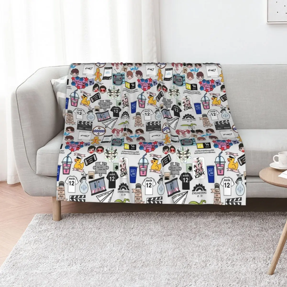 BL All-Over-Print Throw Blanket Decoratives Tourist Furry funny gift Decorative Sofas Blankets Sofas Of Decoration Blankets