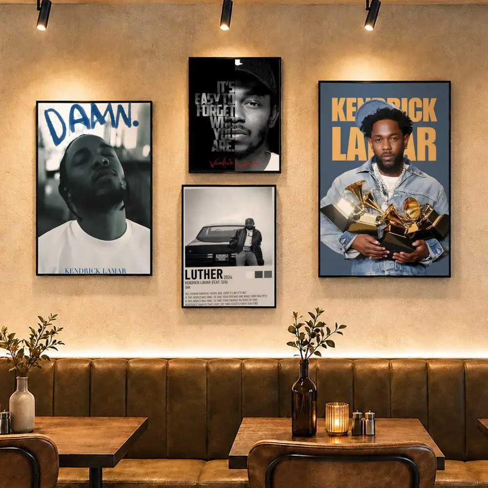 Rapper K-Kendrick LamarS Poster Vintage Retro Anime Poster Stickers Peel and Stick Wall Art Home Decor