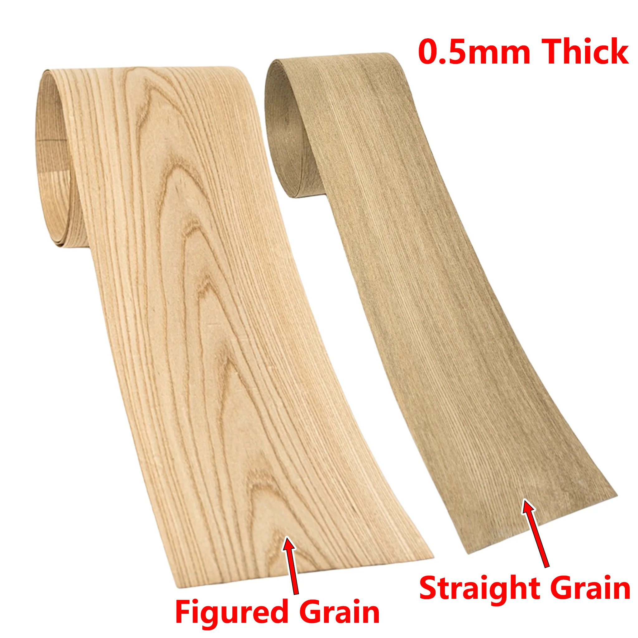 Impiallacciatura di legno a grana figurata di olmo naturale spessa 0,5 mm e venature dritte per la decorazione interna di mobili per la lavorazione del legno