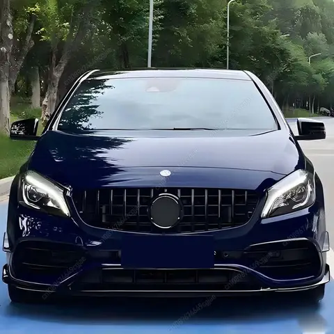 For Mercedes Benz W176 A160 A180 A200 A220 A250 A45 AMG Facelift 2016-2018 Car GT Style Front Grille Bumper Grill Black Tuning