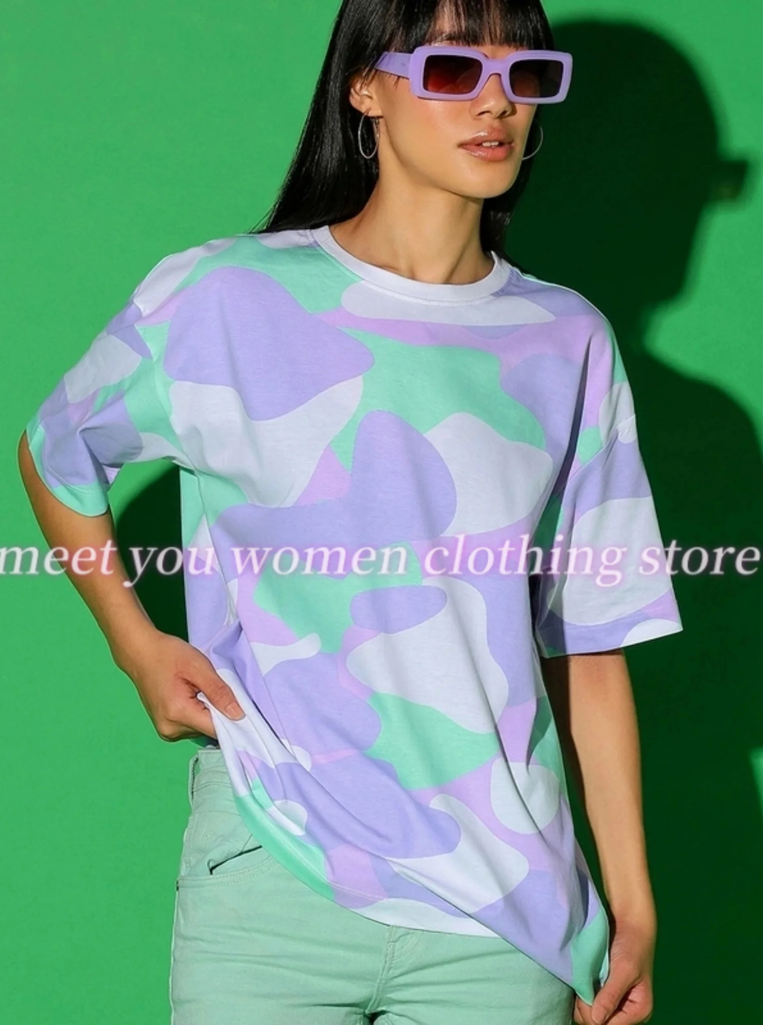 

Summer Women's Camouflage Printed T-Shirts Female Short Sleeve O-Neck Tees Casual Retro Streetwear Ladies Sport Plus Size Tops