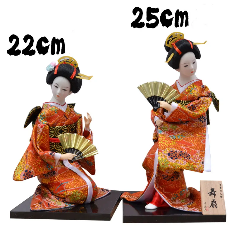 

Japanese Traditional Geisha Doll Silk Figurine Craft Decoration Gift Izakaya Ornament 22cm High