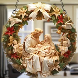 2D Saint Mary Pendant Christmas Gift Christmas Ornament Acrylic Car Pendant Prayer Pendant for Home Garden Decor Christmas Decor