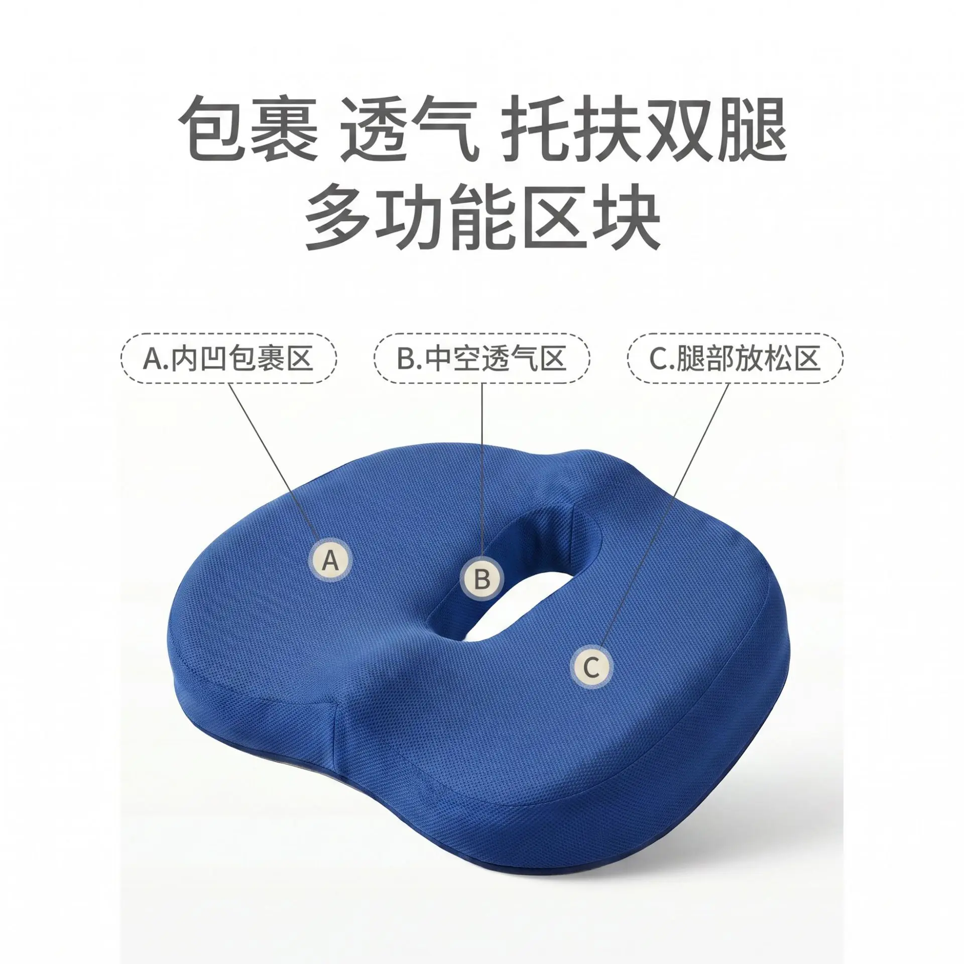 Breathable Office Chair Cushion Ergonomic Sitting Pad Relieve Buttock Discomfort for Long Time Working Anti Pressure Seat Mat
