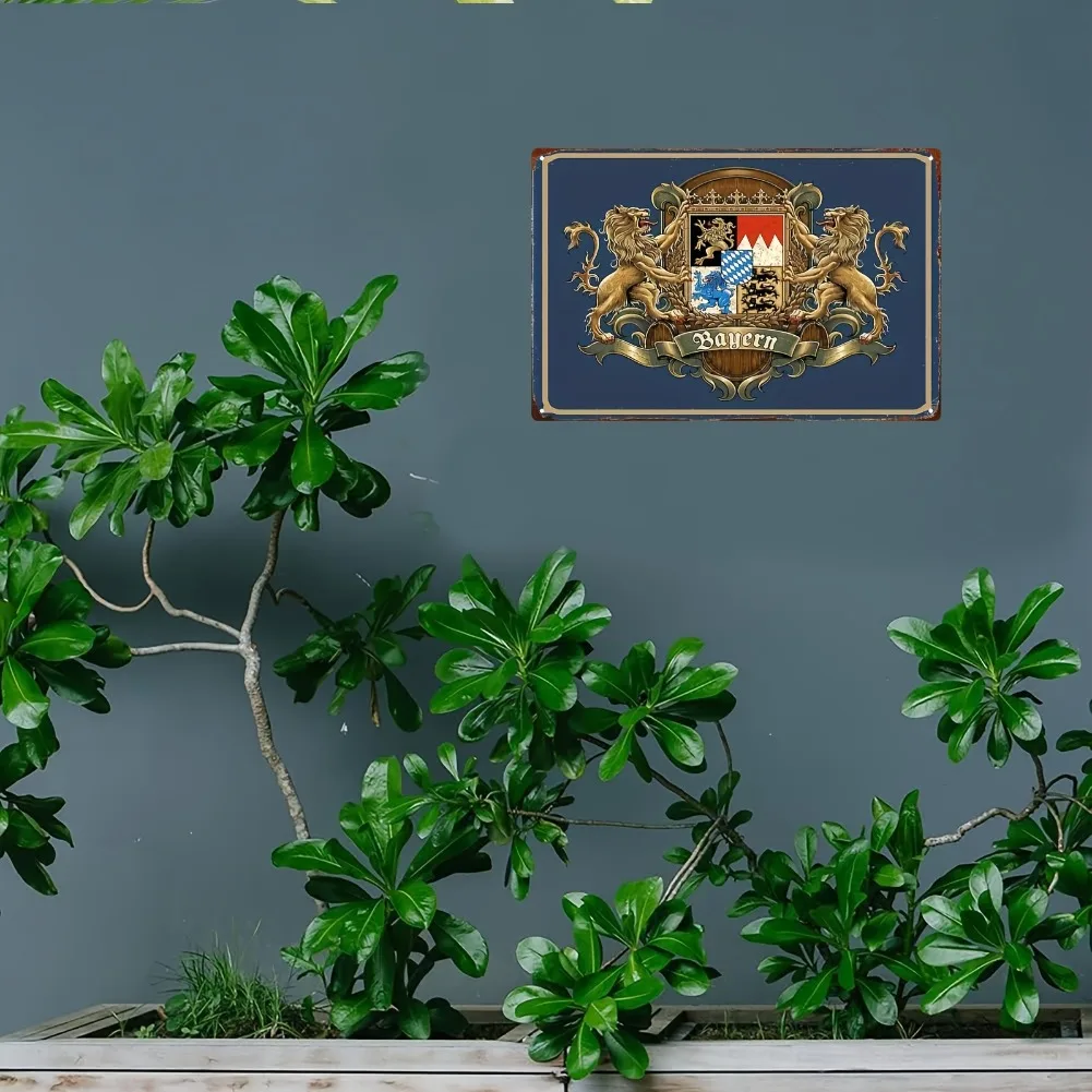 2D شقة، 1PC علامة معدنية خمر | هذا هو لوحة حديد بايرن كريست البافارية | 20*30 سم/8*12 بوصة | مناسبة لغرفة المعيشة #3