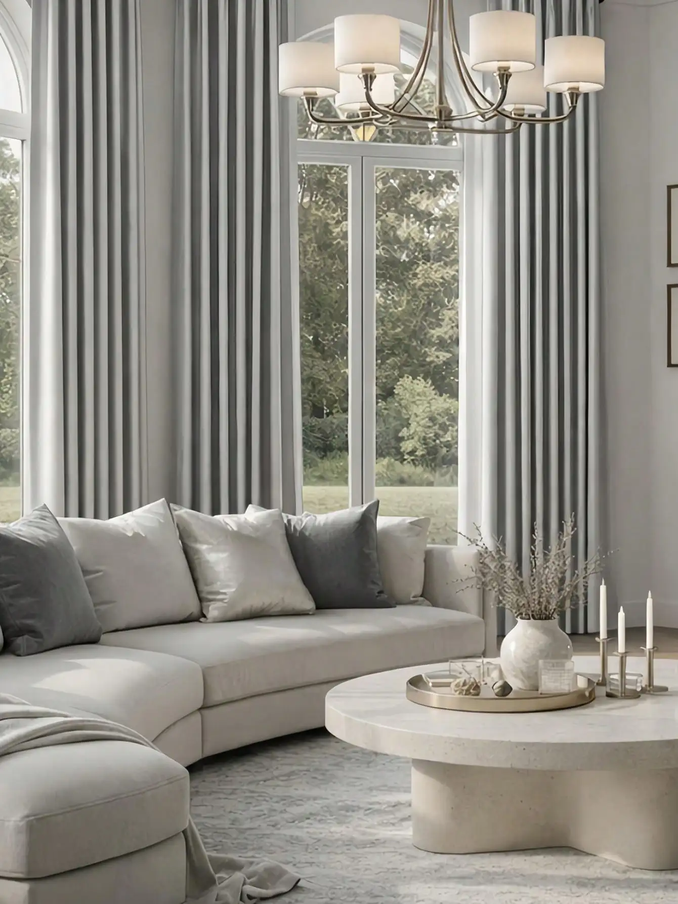 1PC Solid Color Grommet Blackout Curtains, Thermal Insulated Room Darkening Window Drapes for Living Room Bedroom