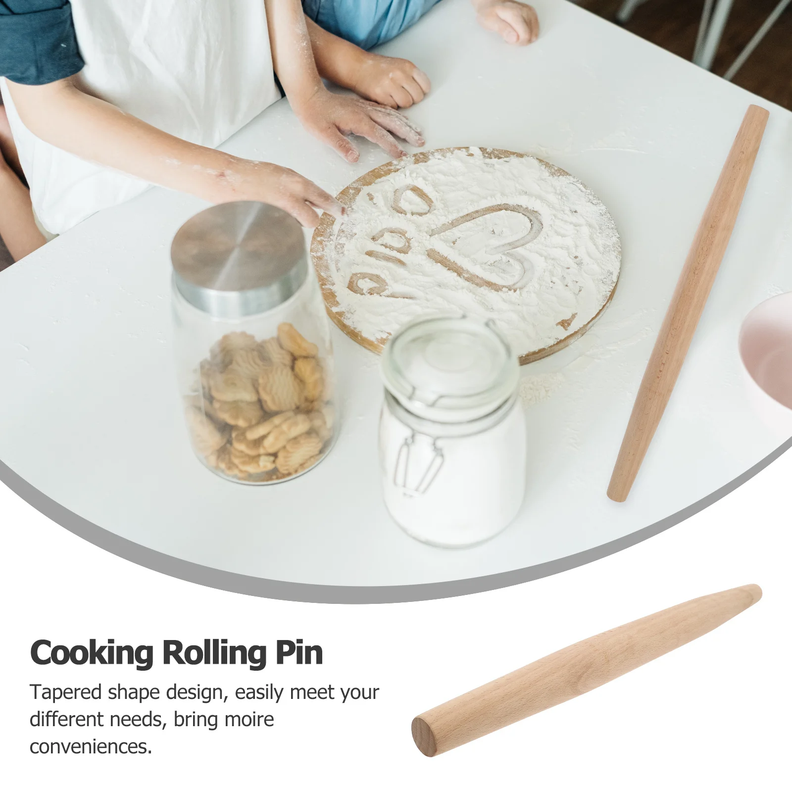 

Beech Wood Tapered Rolling Pin for Baking Pasta Cookie Dough Rolling Pin Roller Wood Baking Roller