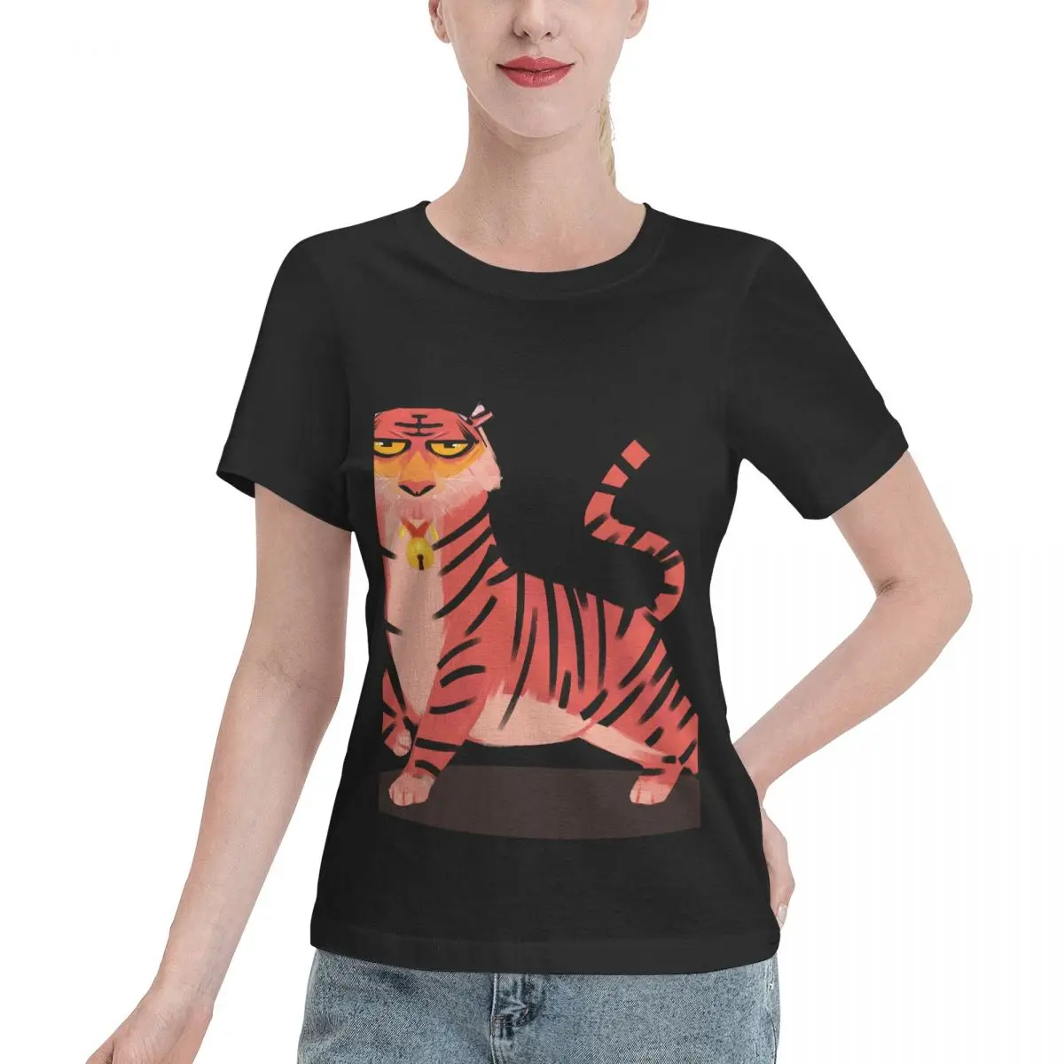 Long Lasting Tiger Women's T-shirt Layering Top Wear Resistant Top
