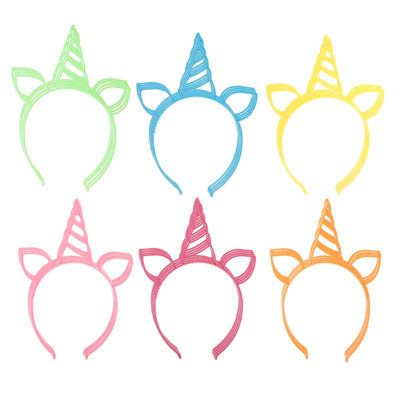 18 Pcs Plastic Horn Headband Kids Party Headwear Hair Hoops Unicorns Headbands Fashion Hair Band Party Favor