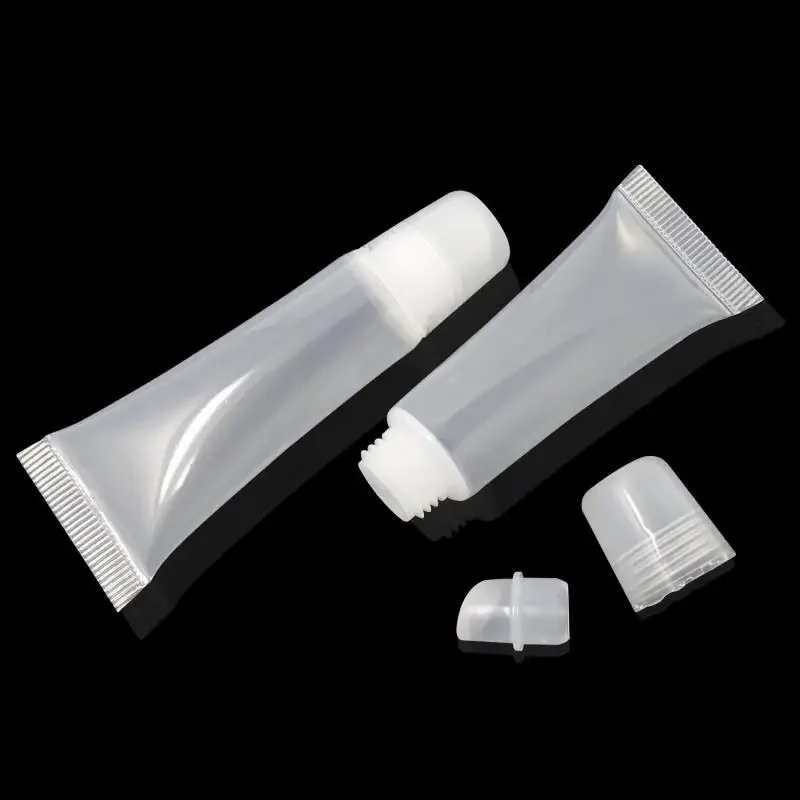 Lip Gloss Tube Squeezy Lipstick Soft Tube Empty Lipbalm Container Clear Squeezable Cream Bottles Clear Plastic Soft Hose Tube