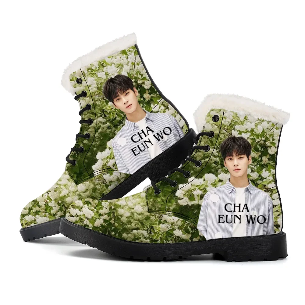 

KPOP Cha EunWoo Plush Boots Mens Womens Teenager Shoes Outdoor Casual Boot Light Couple High quality Customize Boots