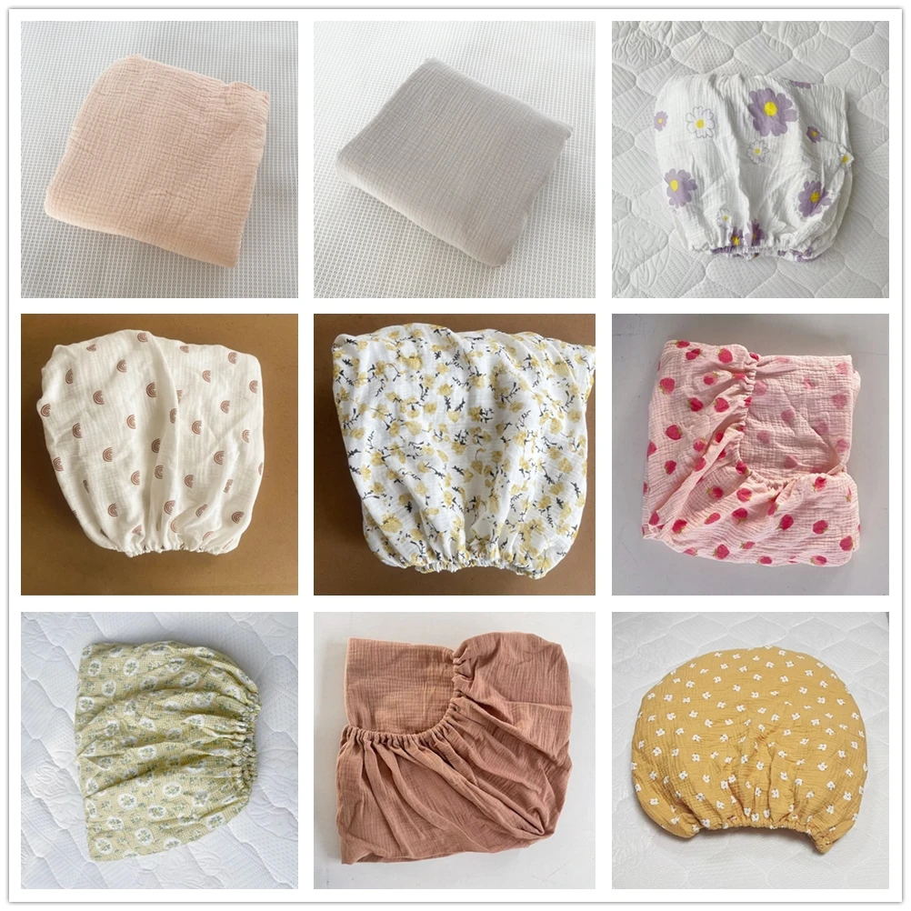 Sábanas ajustadas de algodón para cuna, fundas suaves para colchón de cama de bebé, estampado de 130x70cm, ropa de cama para recién nacidos y niños pequeños