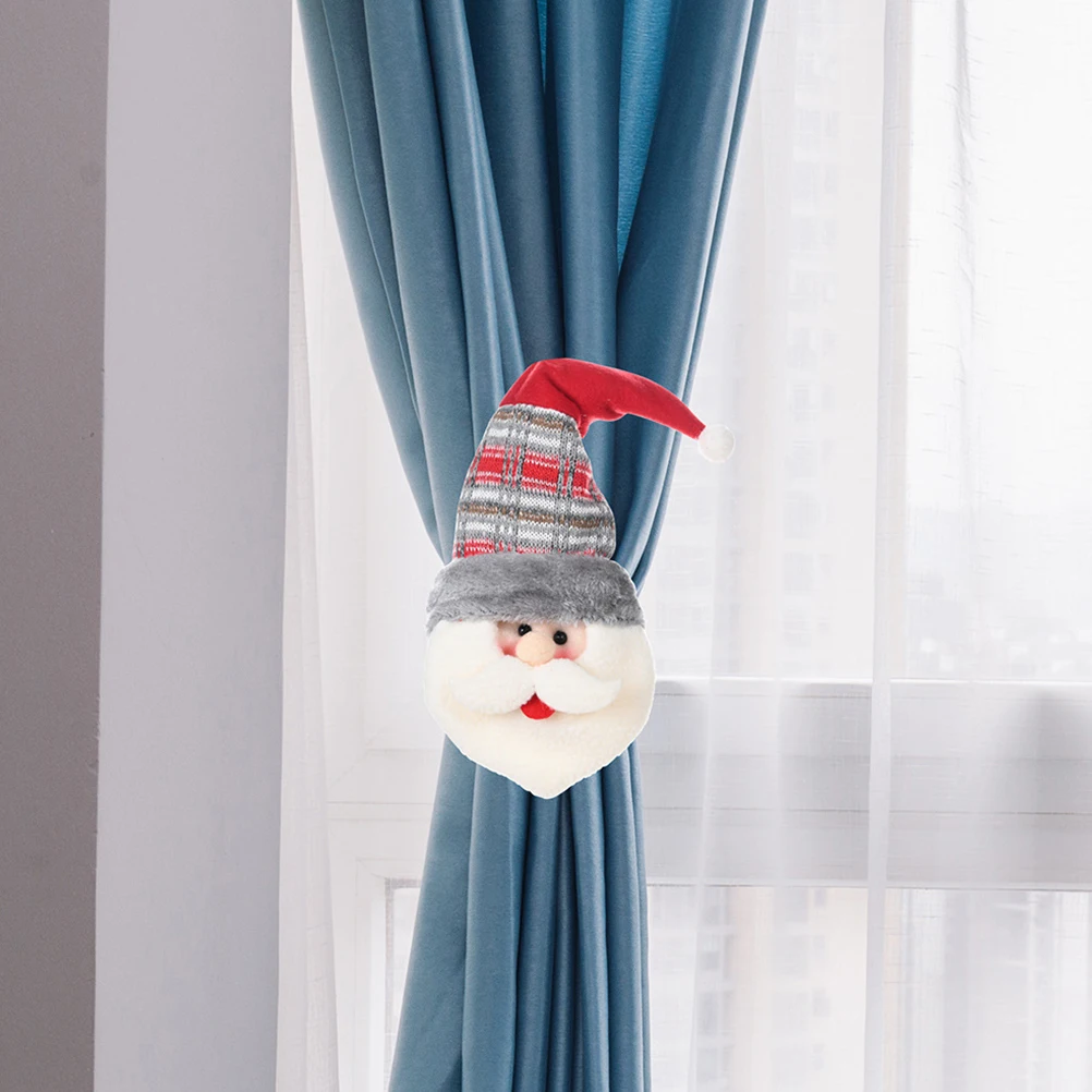 

2 pcs Curtain Buckle Bright Colors Premium Fabric Lovely 3D Christmas Decor Cartoon Clips Tieback Home Accessories