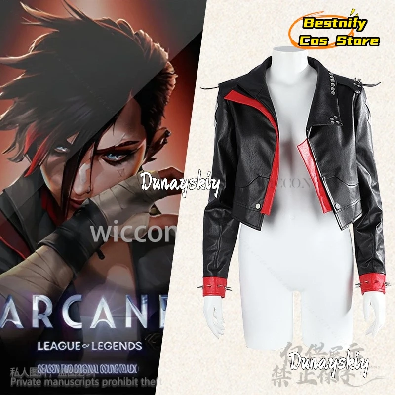 Anime Game LoL Cosplay Arcane League Of Legends Costume Arcane Vi Coat Wigs Earing Halloween Christmas For Girls Customized