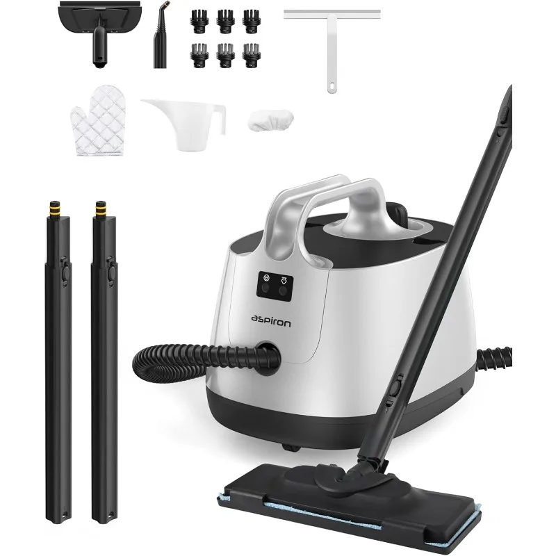 Steam Cleaner, Aspiron Upgrade Steamer with 21 Accessories, Portable Multipurpose Steam Cleaners, Quick Heating,1.5L Capacity