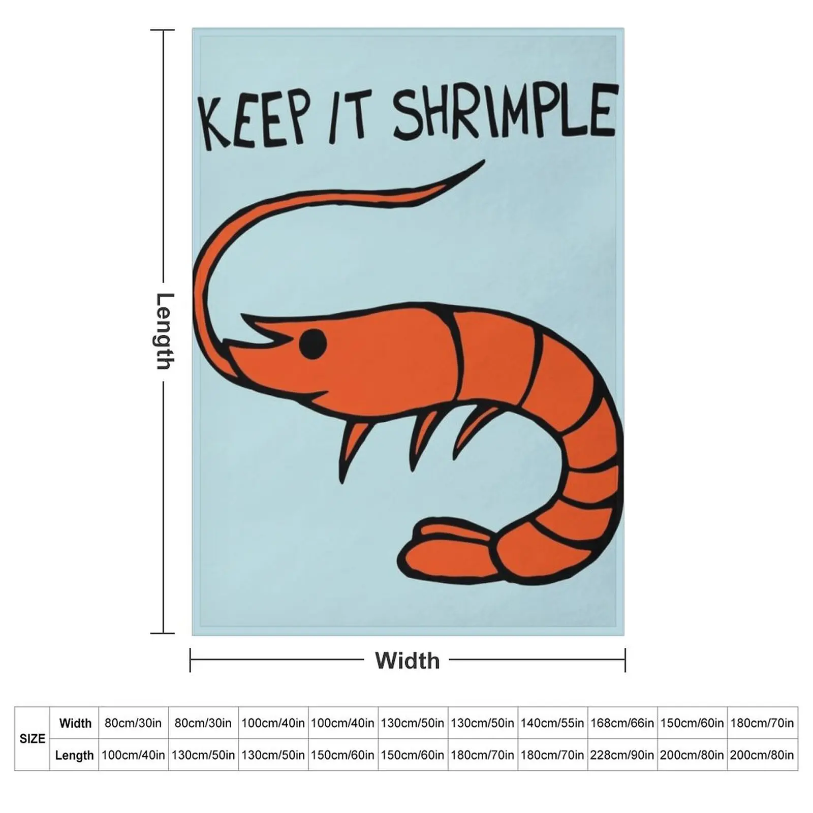 Keep It Shrimple / Simple Shrimp Throw Blanket couch cozy soft plush fuzzy picnic outdoor blanket