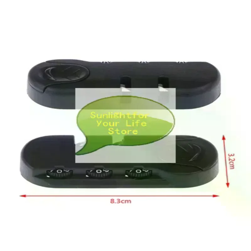 HOT!1Pcs Digit Combination Padlock Accessories For Bag Lock Luggage Travel Bag Waterproof Password Code Locks 83x32mm Black