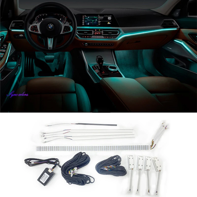 

For BW 3 Series F30 F35 2010-2018 LED Car Atmosphere Lamp Dashboard Lamp Ambient Light Kit 8 Color Auto Decorative Lighting