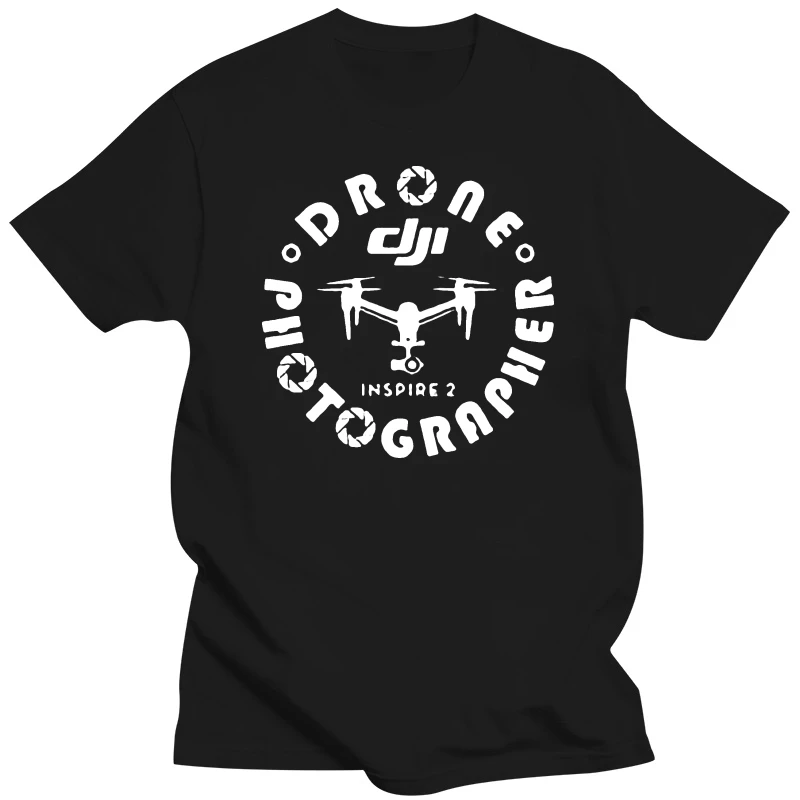 Loose Black Men Tshirts Homme Tees New DJI Inspire 2 Drone Photographer Phantom Shoot - Custom Men& T-Shirt Tee Print