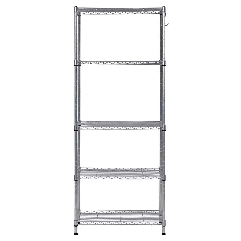 5-Tier Freestanding Adjustable Metal Shelving Unit Heavy Duty Steel Wire Shelf Storage Rack Home Garage Organization