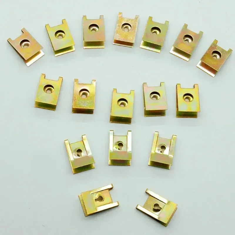 10-60Pcs Car Chassis Fender Bumper Body Undertray Metal U Type Clips For Auto License Plate Base U-Nut Speed Fastener