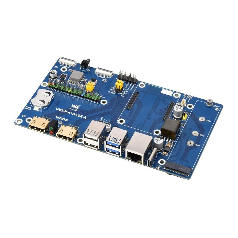 Waveshare Raspberry Pi Compute Module 5 IO Board With PoE Feature, For All Variants Of CM5