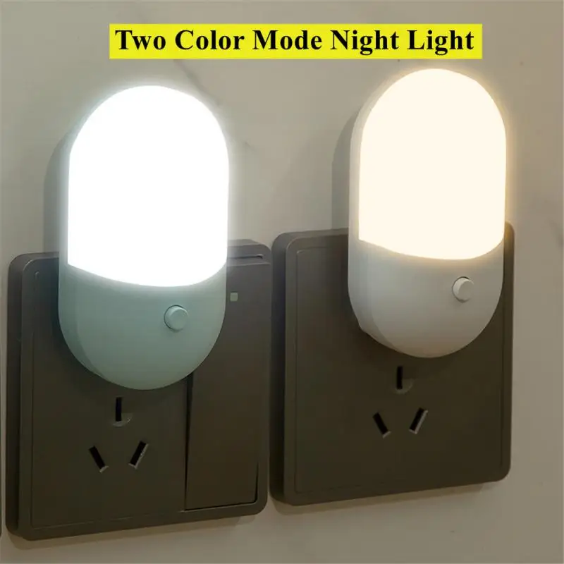 2PCS Energy Saving Night Light Plug-in LED Feeding Socket Lamp Indoor Lighting Hallway Pathway Lamp US/EU Plug Bedside Lamp