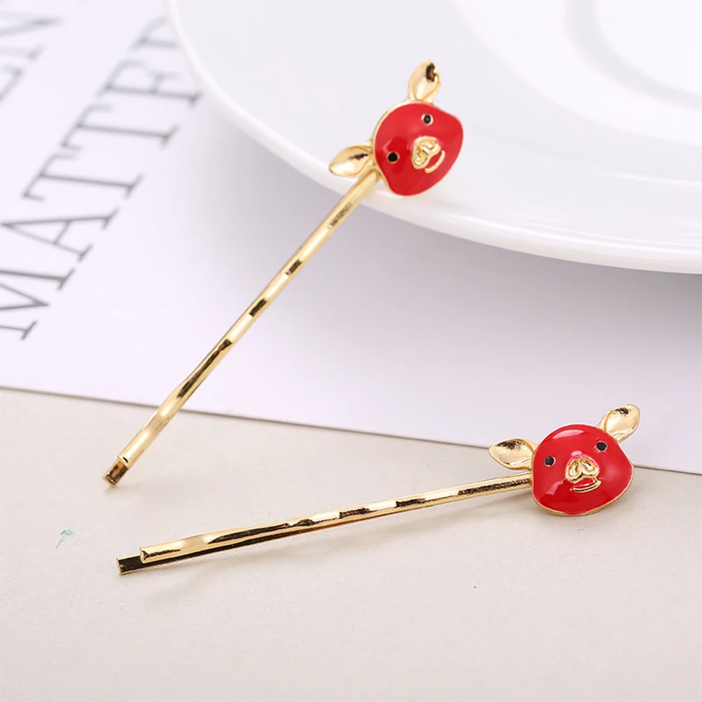 

6Pcs Piggy Hair Clips Alloy Gold Plated Stylish Bang Bobby Pins Party Wedding Bridesmaid Decorative Hair Accessories for Women