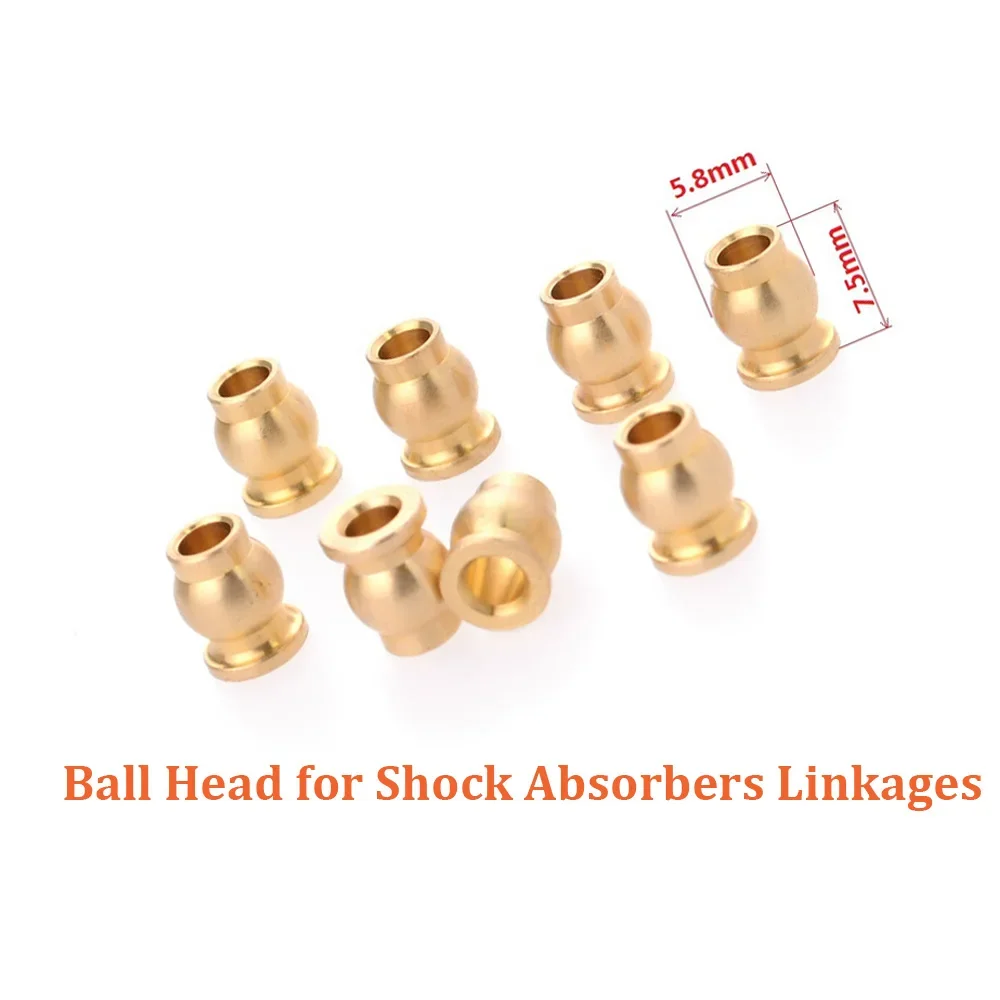 8Pcs New Ball Head for Shock Absorbers Linkages for 1/10 1/8 AXIAL SCX10 II RC Car Truck Monster Shock Absorbers Linkages