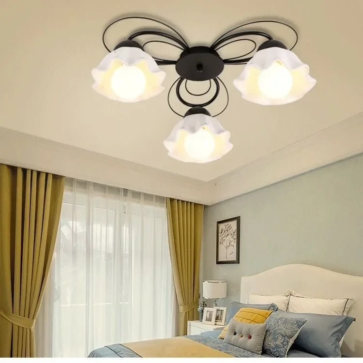 Simple Bedroom Ceiling Lights Modern led Ceiling Lamp Nordic Rustic Style Flower Decorations For Living Room Dining Room Lights