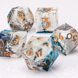 DnD juego de dados de resina poliédrica para mazmorras y dragones, dados d y d, dados D & D hechos a mano, regalos, dados d y d, dados D20