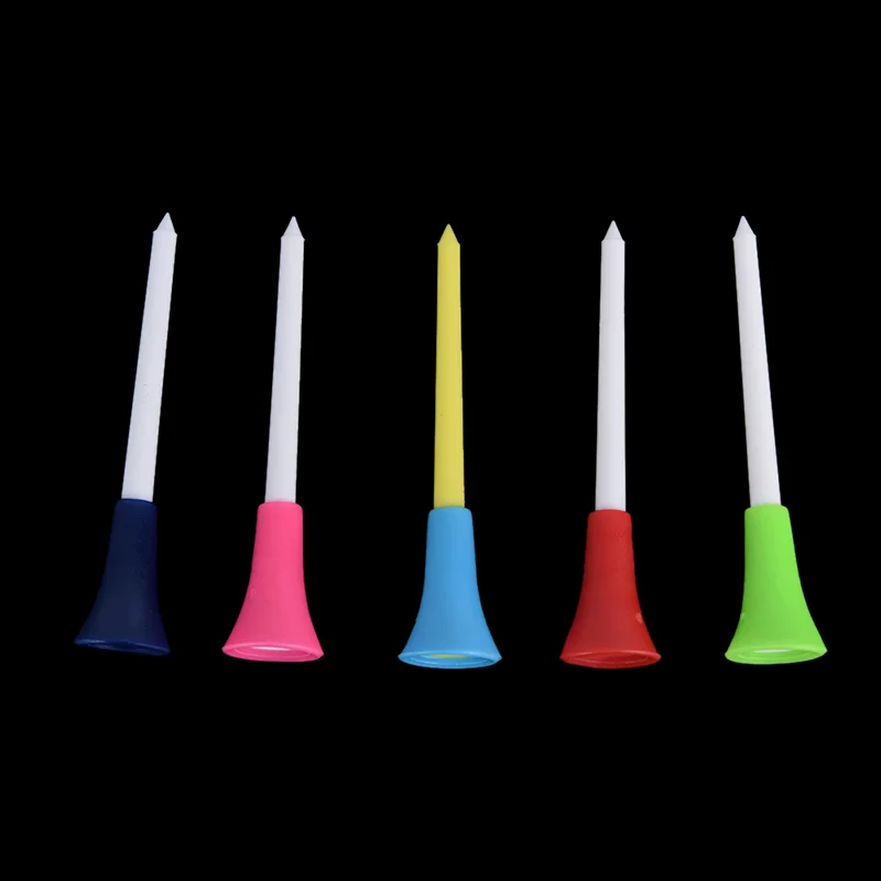 【QTG329】30PC Multi Color Plastic Golf Tees 83mm Durable Rubber Cushion Top Golf Tee  [T]【WQ】