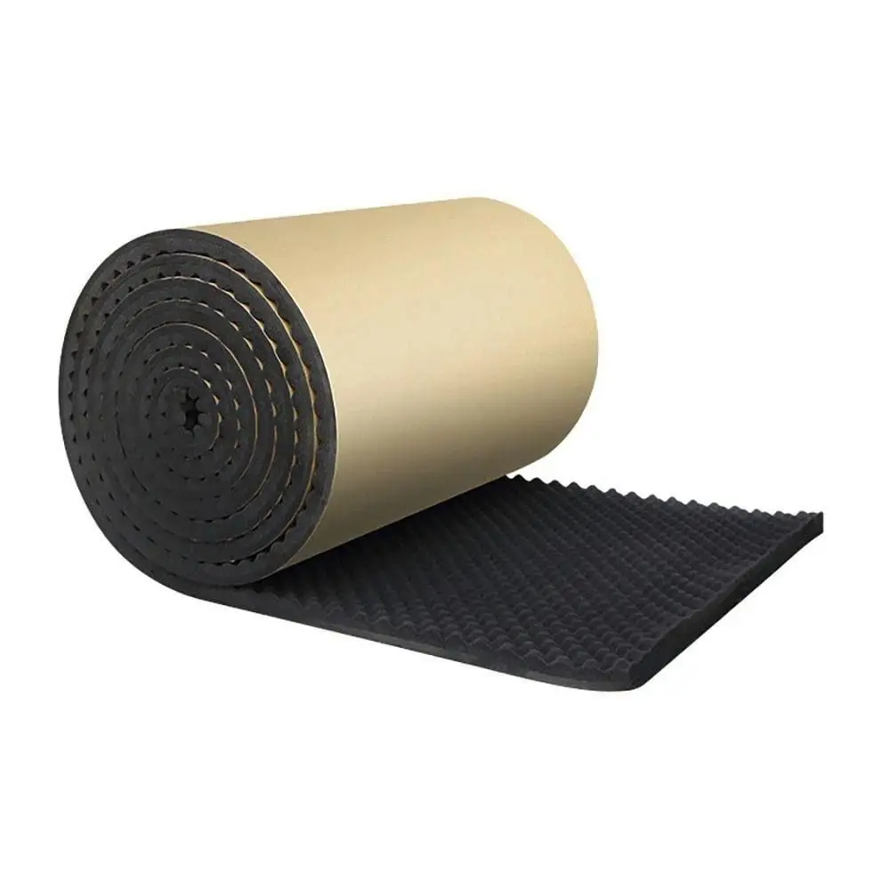 1Pcs Self Adhesive Car Sound Deadener Mat High Density Foam Cotton Acoustic Insulation Cushion Car Hood Sound Proofing