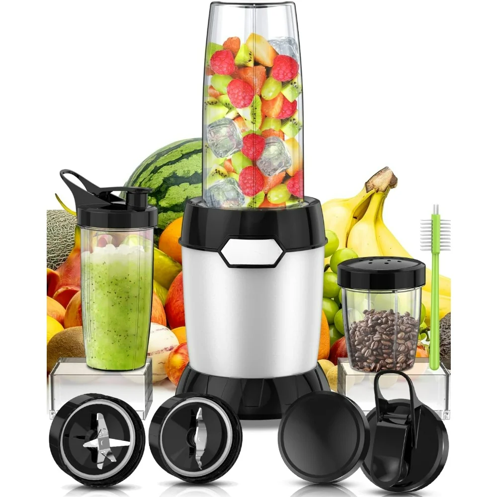 

Cold Press Juicer with 2 * 27 Oz & 10 Oz BPA Free Travel Cup and Lid, Blending and Grinding Countertop, Juicer